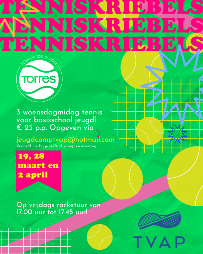 Tenniskriebels bij tennisvereniging Anna Paulowna