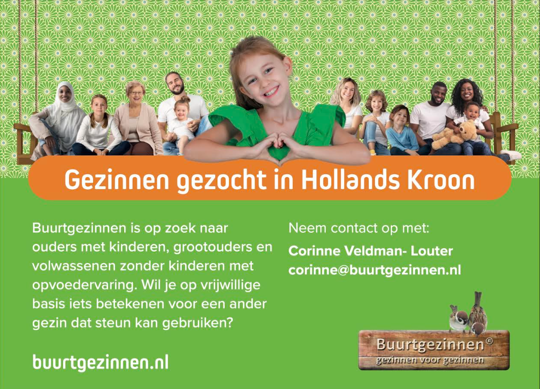 Gezinnen gezocht in Hollands Kroon