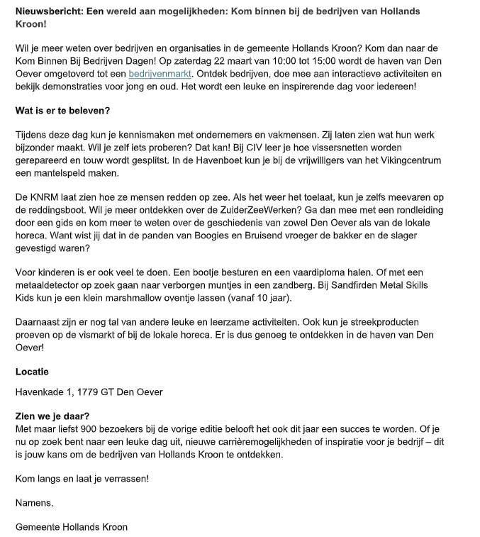 Kom Binnen Bij Bedrijven Dagen